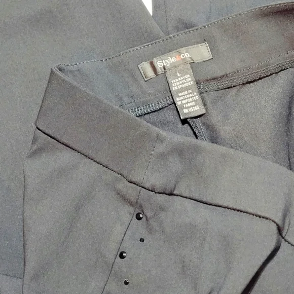 Style & Co. Black Pull on Leggins with Onyx Bling (L) - Picture 6 of 12